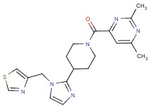 2,4-dimethyl-6-({4-[1-(1,3-thiazol-4-ylmethyl)-1H-imidazol-2-yl]piperidin-1-yl}carbonyl)pyrimidine