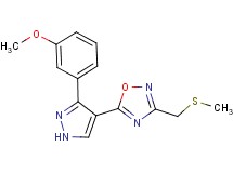 5-[3-(3-methoxyphenyl)-1H-pyrazol-4-yl]-3-[(methylthio)methyl]-1,2,4-oxadiazole