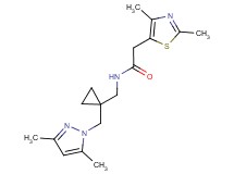 N-({1-[(3,5-dimethyl-1H-pyrazol-1-yl)methyl]cyclopropyl}methyl)-2-(2,4-dimethyl-1,3-thiazol-5-yl)acetamide