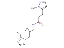 N-({1-[(2-methyl-1H-imidazol-1-yl)methyl]cyclopropyl}methyl)-3-(1-methyl-1H-pyrazol-5-yl)propanamide