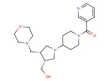 {(3R*,4R*)-4-(morpholin-4-ylmethyl)-1-[1-(pyridin-3-ylcarbonyl)piperidin-4-yl]pyrrolidin-3-yl}methanol