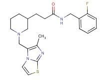 N-(2-fluorobenzyl)-3-{1-[(6-methylimidazo[2,1-b][1,3]thiazol-5-yl)methyl]-3-piperidinyl}propanamide