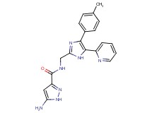 5-amino-N-{[4-(4-methylphenyl)-5-pyridin-2-yl-1H-imidazol-2-yl]methyl}-1H-pyrazole-3-carboxamide