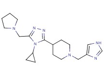 4-[4-cyclopropyl-5-(pyrrolidin-1-ylmethyl)-4H-1,2,4-triazol-3-yl]-1-(1H-imidazol-4-ylmethyl)piperidine