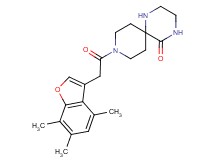 9-[(4,6,7-trimethyl-1-benzofuran-3-yl)acetyl]-1,4,9-triazaspiro[5.5]undecan-5-one