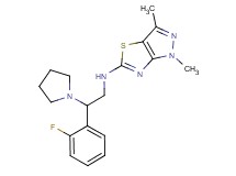 N-[2-(2-fluorophenyl)-2-pyrrolidin-1-ylethyl]-1,3-dimethyl-1H-pyrazolo[3,4-d][1,3]thiazol-5-amine