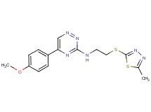 5-(4-methoxyphenyl)-N-{2-[(5-methyl-1,3,4-thiadiazol-2-yl)thio]ethyl}-1,2,4-triazin-3-amine