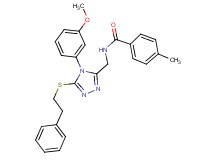 N-({4-(3-methoxyphenyl)-5-[(2-phenylethyl)thio]-4H-1,2,4-triazol-3-yl}methyl)-4-methylbenzamide