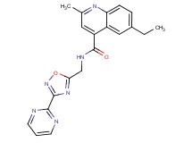 6-ethyl-2-methyl-N-{[3-(2-pyrimidinyl)-1,2,4-oxadiazol-5-yl]methyl}-4-quinolinecarboxamide