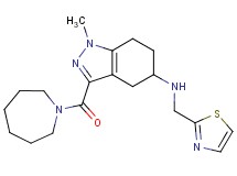 3-(1-azepanylcarbonyl)-1-methyl-N-(1,3-thiazol-2-ylmethyl)-4,5,6,7-tetrahydro-1H-indazol-5-amine
