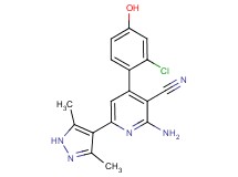 2-amino-4-(2-chloro-4-hydroxyphenyl)-6-(3,5-dimethyl-1H-pyrazol-4-yl)nicotinonitrile