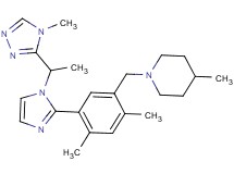 1-(2,4-dimethyl-5-{1-[1-(4-methyl-4H-1,2,4-triazol-3-yl)ethyl]-1H-imidazol-2-yl}benzyl)-4-methylpiperidine