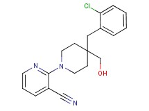 2-[4-(2-chlorobenzyl)-4-(hydroxymethyl)piperidin-1-yl]nicotinonitrile