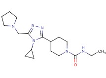 4-[4-cyclopropyl-5-(pyrrolidin-1-ylmethyl)-4H-1,2,4-triazol-3-yl]-N-ethylpiperidine-1-carboxamide