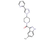 5-methyl-3-({4-[4-(2-pyridinyl)-1H-1,2,3-triazol-1-yl]-1-piperidinyl}carbonyl)-1H-indazole