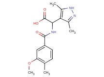 (3,5-dimethyl-1H-pyrazol-4-yl)[(3-methoxy-4-methylbenzoyl)amino]acetic acid