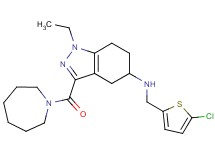 3-(1-azepanylcarbonyl)-N-[(5-chloro-2-thienyl)methyl]-1-ethyl-4,5,6,7-tetrahydro-1H-indazol-5-amine