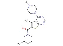 5-methyl-4-(4-methyl-1-piperazinyl)-6-[(3-methyl-1-piperidinyl)carbonyl]thieno[2,3-d]pyrimidine