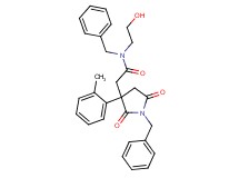 N-benzyl-2-[1-benzyl-3-(2-methylphenyl)-2,5-dioxo-3-pyrrolidinyl]-N-(2-hydroxyethyl)acetamide