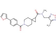 6-[4-(2-furyl)benzoyl]-N-methyl-N-[(4-methyl-1,2,5-oxadiazol-3-yl)methyl]-6-azaspiro[2.5]octane-1-carboxamide