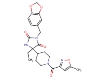 3-(1,3-benzodioxol-5-ylmethyl)-5-ethyl-5-{1-[(5-methyl-3-isoxazolyl)carbonyl]-4-piperidinyl}-2,4-imidazolidinedione