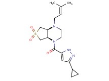 (4aS*,7aR*)-1-[(3-cyclopropyl-1H-pyrazol-5-yl)carbonyl]-4-(3-methyl-2-buten-1-yl)octahydrothieno[3,4-b]pyrazine 6,6-dioxide
