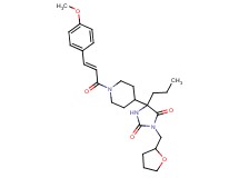 5-{1-[(2E)-3-(4-methoxyphenyl)-2-propenoyl]-4-piperidinyl}-5-propyl-3-(tetrahydro-2-furanylmethyl)-2,4-imidazolidinedione