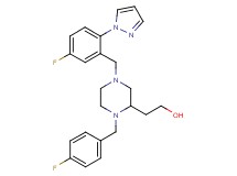 2-{1-(4-fluorobenzyl)-4-[5-fluoro-2-(1H-pyrazol-1-yl)benzyl]-2-piperazinyl}ethanol
