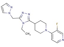 4-{4-[4-ethyl-5-(1H-pyrazol-1-ylmethyl)-4H-1,2,4-triazol-3-yl]piperidin-1-yl}-3-fluoropyridine