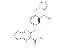 2-[3-methoxy-4-(pyrrolidin-1-ylmethyl)phenoxy]-6,7-dihydro-5H-cyclopenta[b]pyridine-3-carboxamide