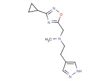 N-[(3-cyclopropyl-1,2,4-oxadiazol-5-yl)methyl]-N-methyl-2-(1H-pyrazol-4-yl)ethanamine