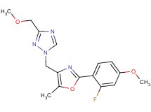 1-{[2-(2-fluoro-4-methoxyphenyl)-5-methyl-1,3-oxazol-4-yl]methyl}-3-(methoxymethyl)-1H-1,2,4-triazole