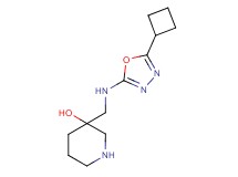 3-{[(5-cyclobutyl-1,3,4-oxadiazol-2-yl)amino]methyl}-3-piperidinol hydrochloride