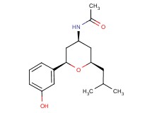 N-[(2R*,4S*,6R*)-2-(3-hydroxyphenyl)-6-isobutyltetrahydro-2H-pyran-4-yl]acetamide