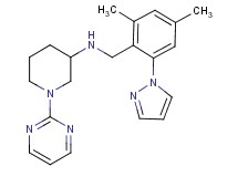 N-[2,4-dimethyl-6-(1H-pyrazol-1-yl)benzyl]-1-(2-pyrimidinyl)-3-piperidinamine