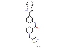 N-[3-(1H-indol-2-yl)phenyl]-1-[(2-methyl-1,3-thiazol-5-yl)methyl]-3-piperidinecarboxamide
