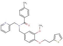 N-{3-methoxy-4-[2-(2-thienyl)ethoxy]benzyl}-4-methyl-N-(2-pyridinylmethyl)benzamide