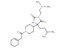 5-[1-(1-cyclohexen-1-ylacetyl)-4-piperidinyl]-3-[2-(dimethylamino)ethyl]-5-(3-methylbutyl)-2,4-imidazolidinedione