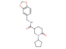 N-(1,3-benzodioxol-5-ylmethyl)-1-cyclopentyl-6-oxo-3-piperidinecarboxamide