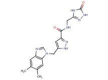 5-[(5,6-dimethyl-1H-benzimidazol-1-yl)methyl]-N-[(5-oxo-4,5-dihydro-1H-1,2,4-triazol-3-yl)methyl]-1H-pyrazole-3-carboxamide