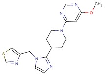 4-methoxy-6-{4-[1-(1,3-thiazol-4-ylmethyl)-1H-imidazol-2-yl]-1-piperidinyl}pyrimidine