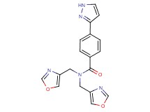 N,N-bis(1,3-oxazol-4-ylmethyl)-4-(1H-pyrazol-3-yl)benzamide