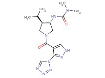 N'-((3S*,4R*)-4-isopropyl-1-{[3-(1H-tetrazol-1-yl)-1H-pyrazol-4-yl]carbonyl}-3-pyrrolidinyl)-N,N-dimethylurea
