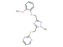 2-[({3-[(2-methoxyphenoxy)methyl]-1-methyl-1H-1,2,4-triazol-5-yl}methyl)thio]pyrimidine