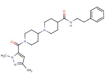 1'-[(1,3-dimethyl-1H-pyrazol-5-yl)carbonyl]-N-(2-phenylethyl)-1,4'-bipiperidine-4-carboxamide