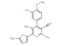 2-amino-4-(3-hydroxy-4-methoxyphenyl)-5-methyl-6-(5-methyl-2-furyl)nicotinonitrile