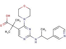 2-methyl-2-{2-[(1-methyl-2-pyridin-3-ylethyl)amino]-4-morpholin-4-ylpyrimidin-5-yl}propanoic acid