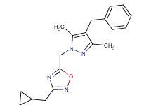 5-[(4-benzyl-3,5-dimethyl-1H-pyrazol-1-yl)methyl]-3-(cyclopropylmethyl)-1,2,4-oxadiazole