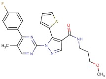 1-[4-(4-fluorophenyl)-5-methyl-2-pyrimidinyl]-N-(3-methoxypropyl)-5-(2-thienyl)-1H-pyrazole-4-carboxamide