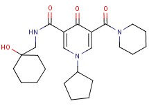 1-cyclopentyl-N-[(1-hydroxycyclohexyl)methyl]-4-oxo-5-(1-piperidinylcarbonyl)-1,4-dihydro-3-pyridinecarboxamide